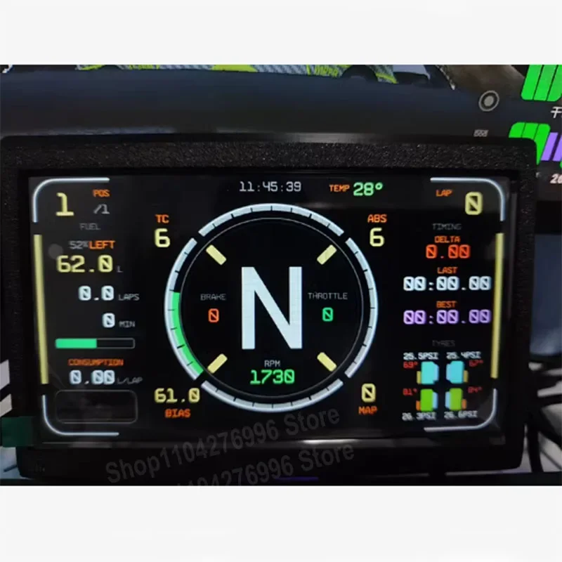 Sim Racing Dashboard Screen Display - Simplayer Sim Yarış Simülatörü Gösterge Paneli