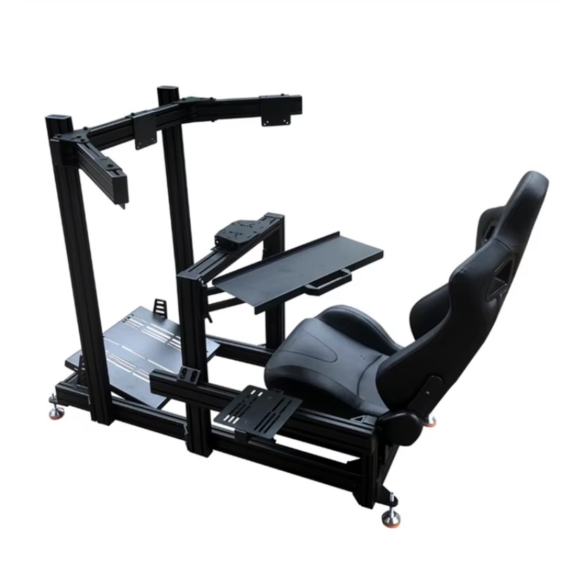 Triple Monitor Stand Sim Racing - T Yuvalı 4080 Alüminyum Profil Sürüş